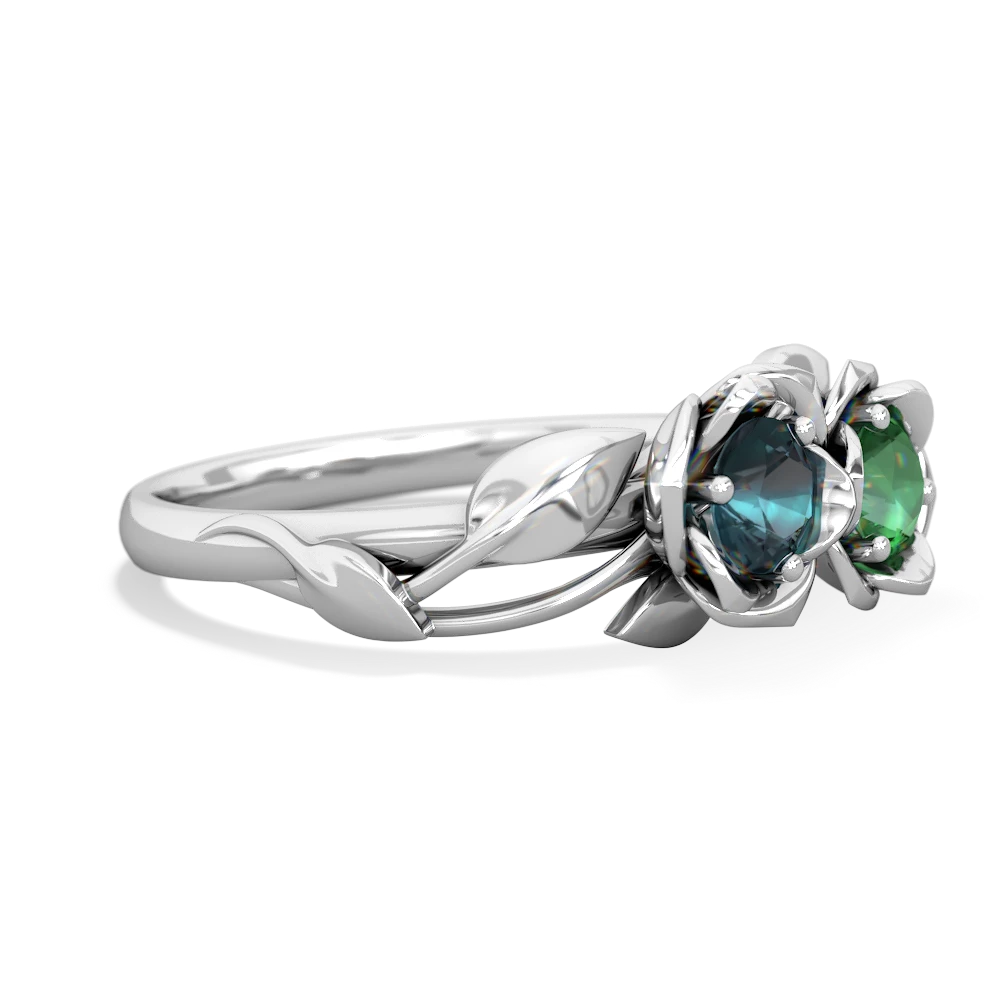 Alexandrite Rose Garden 14K White Gold ring R5510