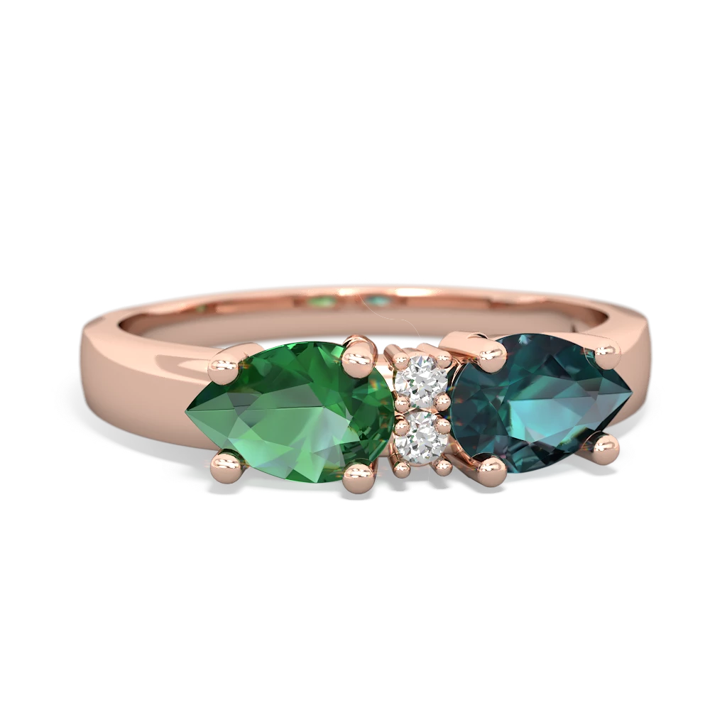 Alexandrite Pear Bowtie 14K Rose Gold ring R0865