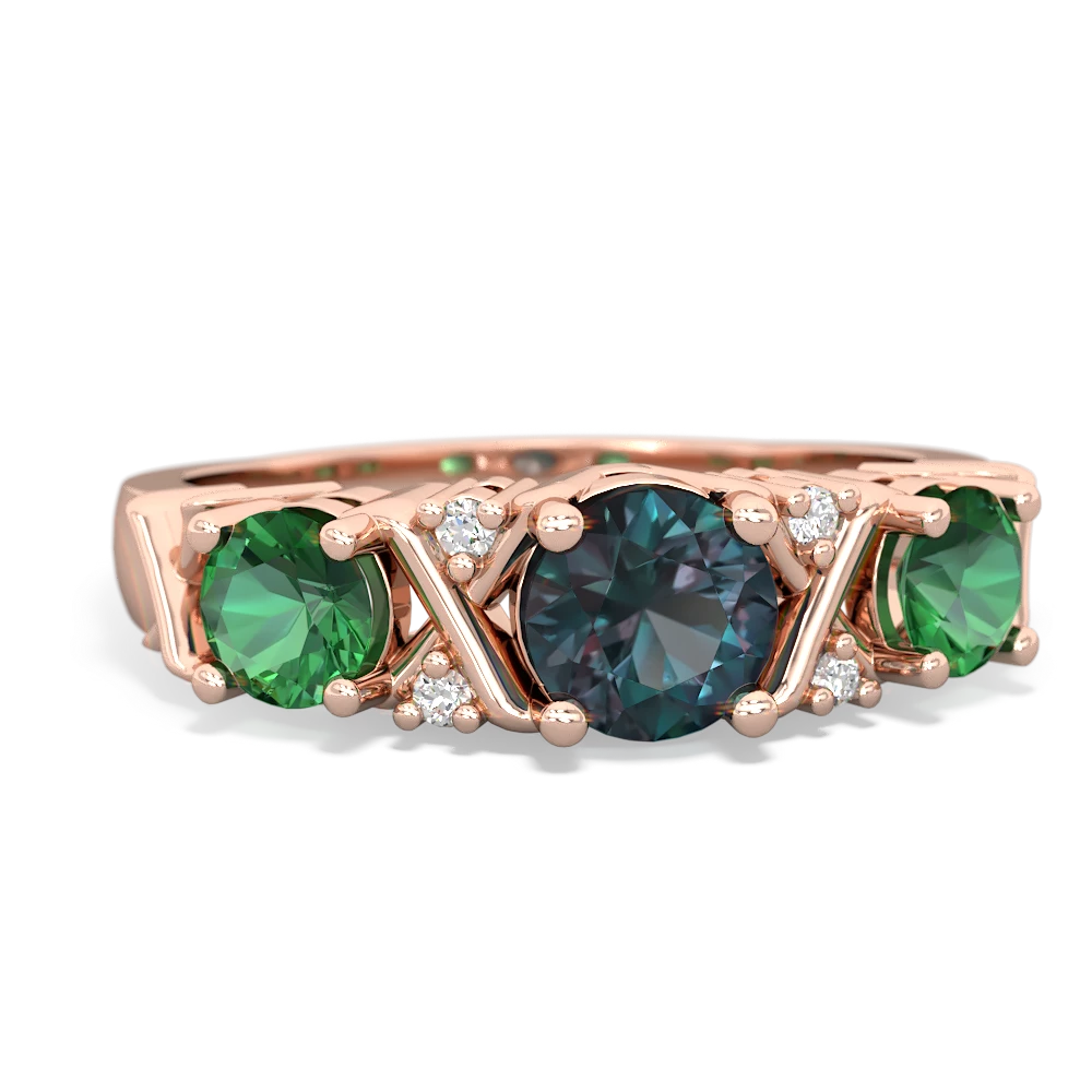 Alexandrite Hugs And Kisses 14K Rose Gold ring R5016