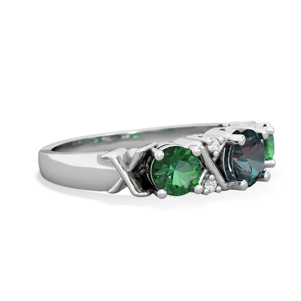 Alexandrite Hugs And Kisses 14K White Gold ring R5016