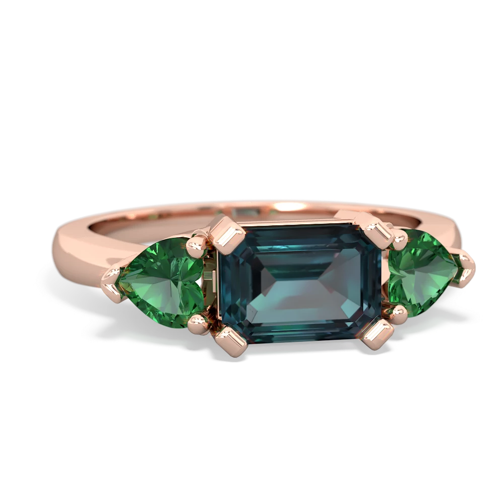 Alexandrite Three Stone 14K Rose Gold ring R5235