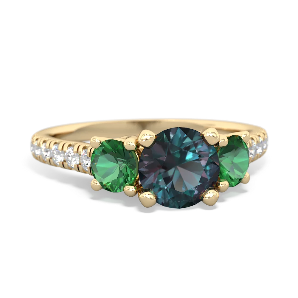 Alexandrite Pave Trellis 14K Yellow Gold ring R5500