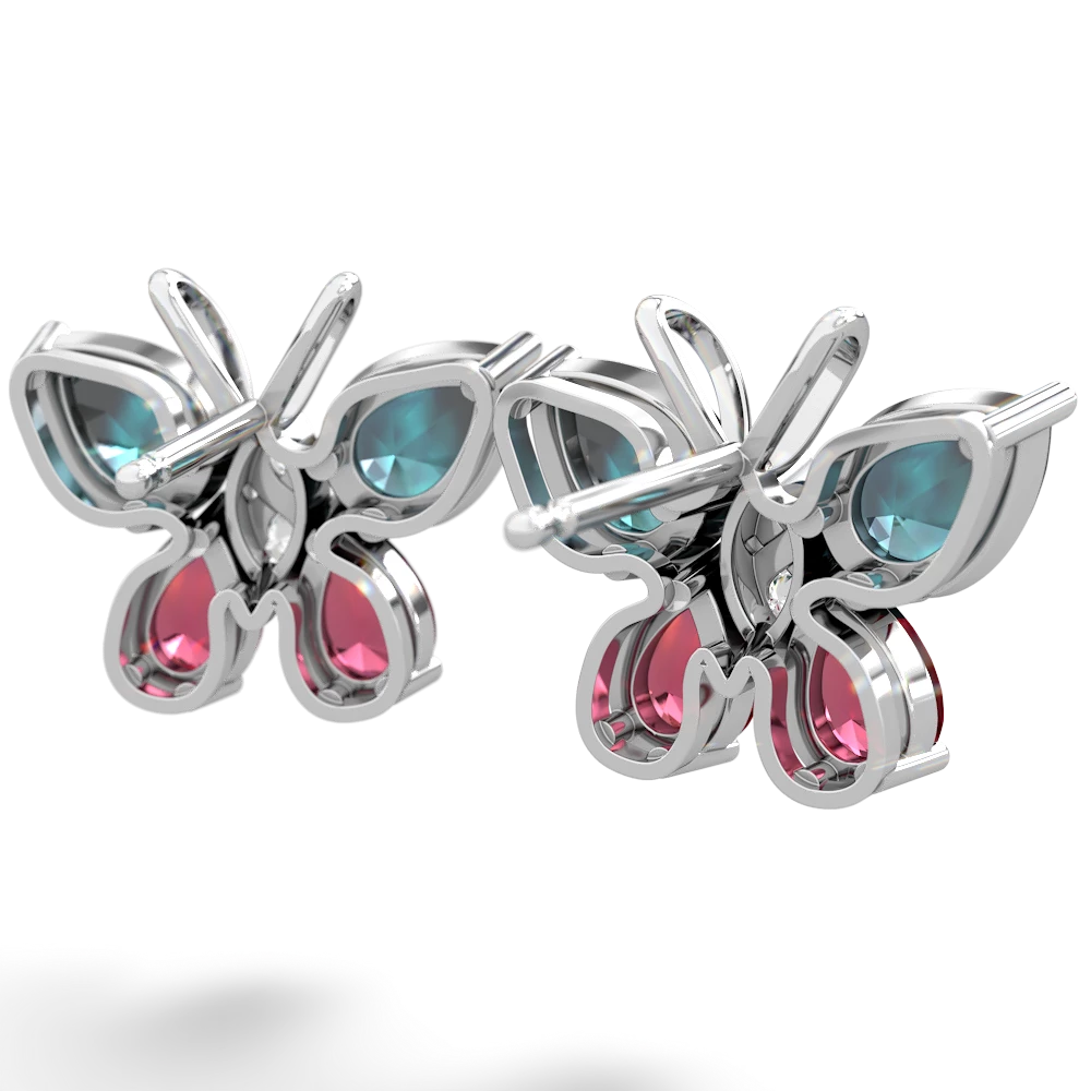 Alexandrite Butterfly 14K White Gold earrings E2215