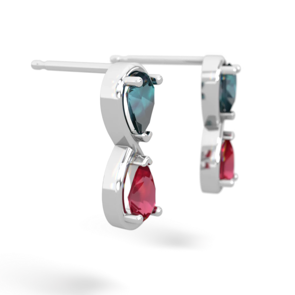 Alexandrite Infinity 14K White Gold earrings E5050