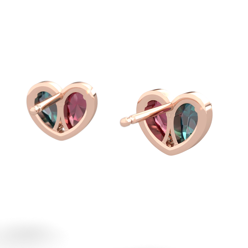 Alexandrite 'Our Heart' 14K Rose Gold earrings E5072