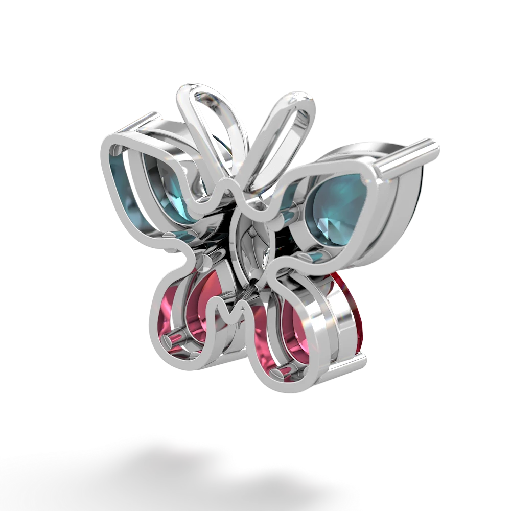 Alexandrite Butterfly 14K White Gold pendant P2215
