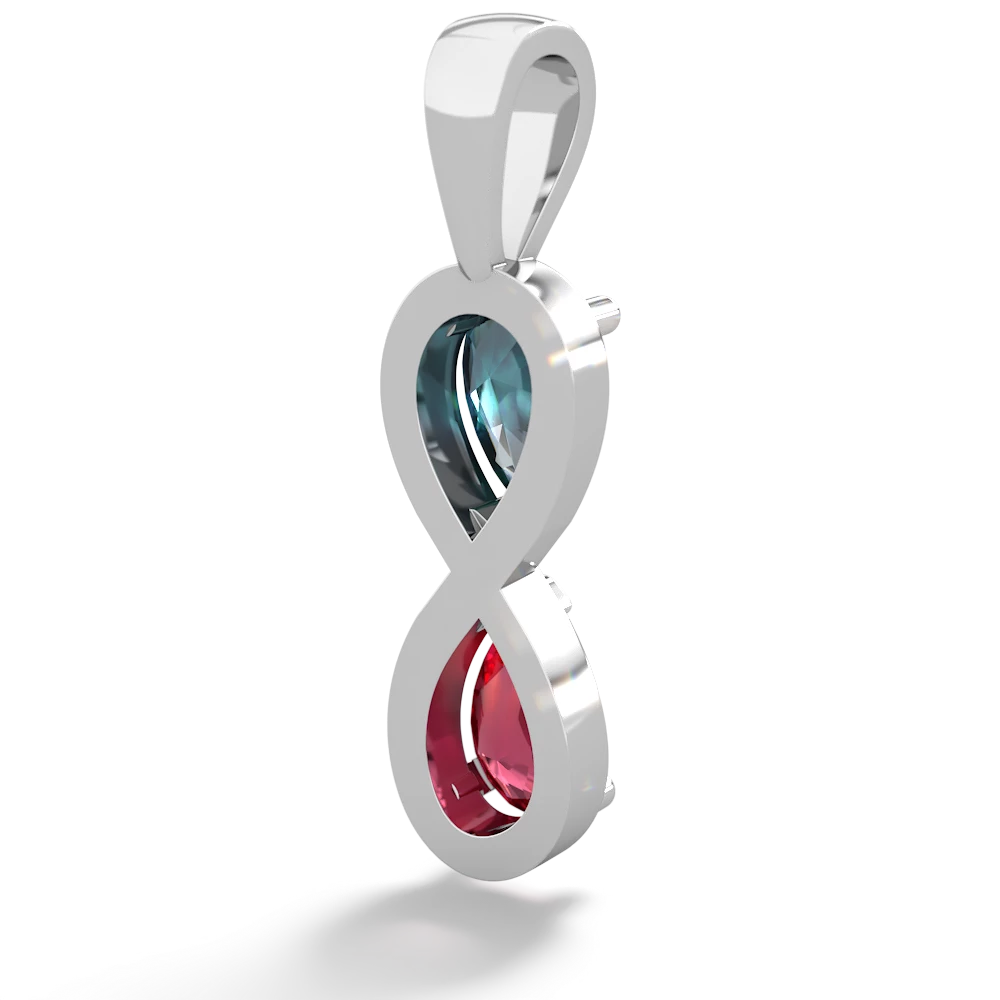 Alexandrite Infinity 14K White Gold pendant P5050