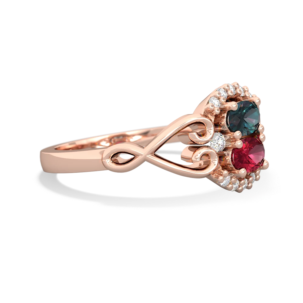 Alexandrite Love Nest 14K Rose Gold ring R5860