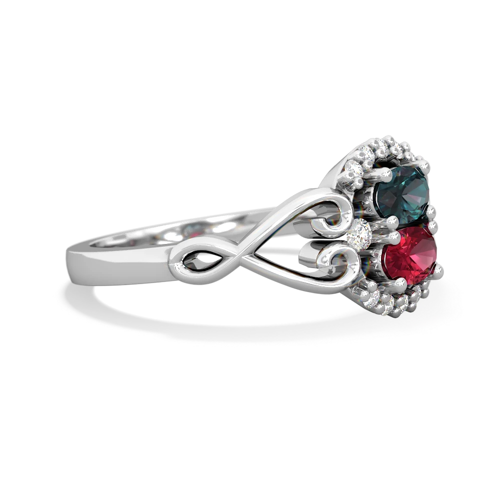 Alexandrite Love Nest 14K White Gold ring R5860