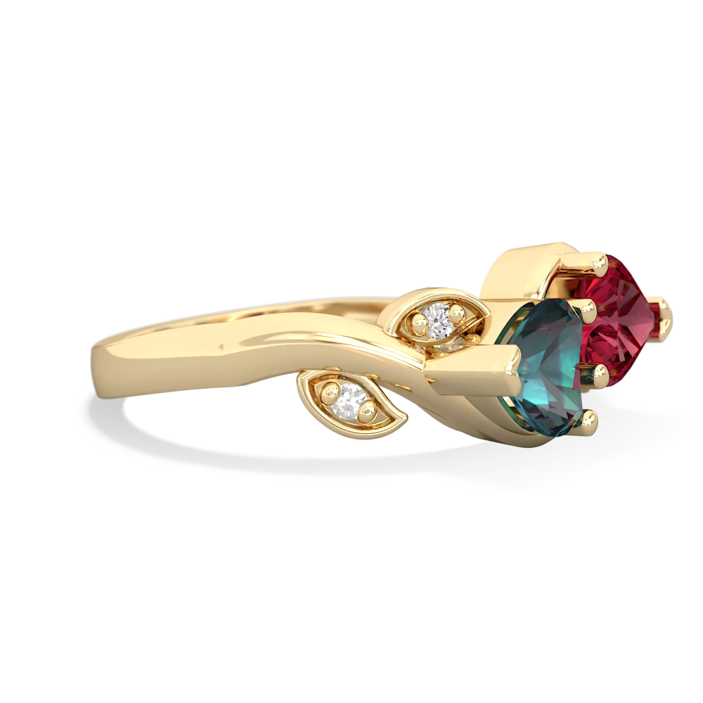 Alexandrite Floral Elegance 14K Yellow Gold ring R5790