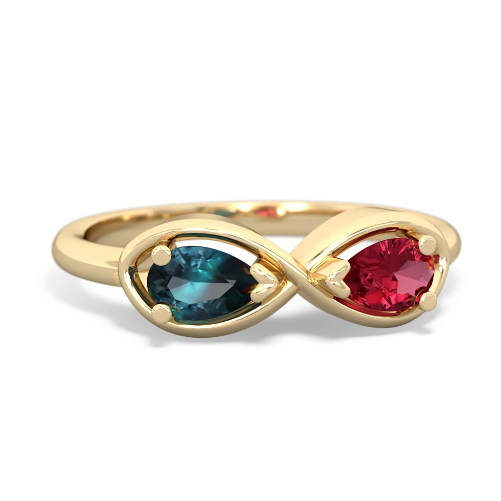 Alexandrite Infinity 14K Yellow Gold ring R5050