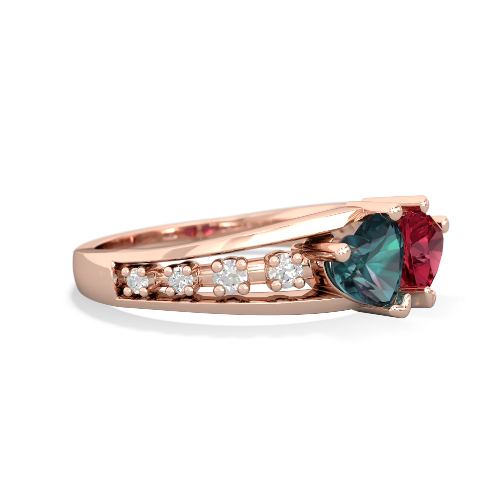 Alexandrite Heart To Heart 14K Rose Gold ring R3342