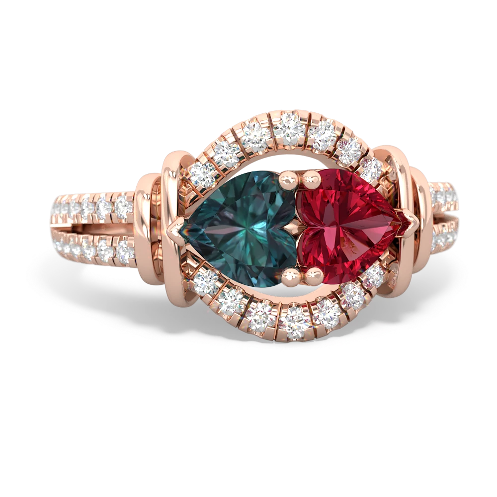 Alexandrite Art-Deco Keepsake 14K Rose Gold ring R5630