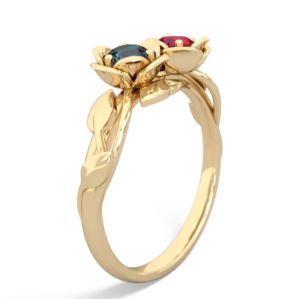 Alexandrite Rose Garden 14K Yellow Gold ring R5510