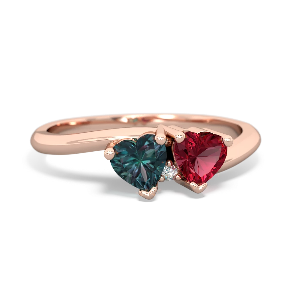 Alexandrite Sweethearts 14K Rose Gold ring R5260