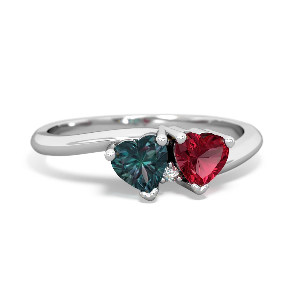 Alexandrite Sweethearts 14K White Gold ring R5260