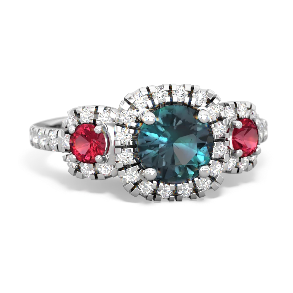 Alexandrite Regal Halo 14K White Gold ring R5350