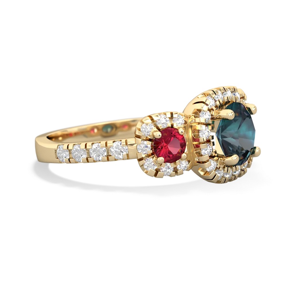 Alexandrite Regal Halo 14K Yellow Gold ring R5350