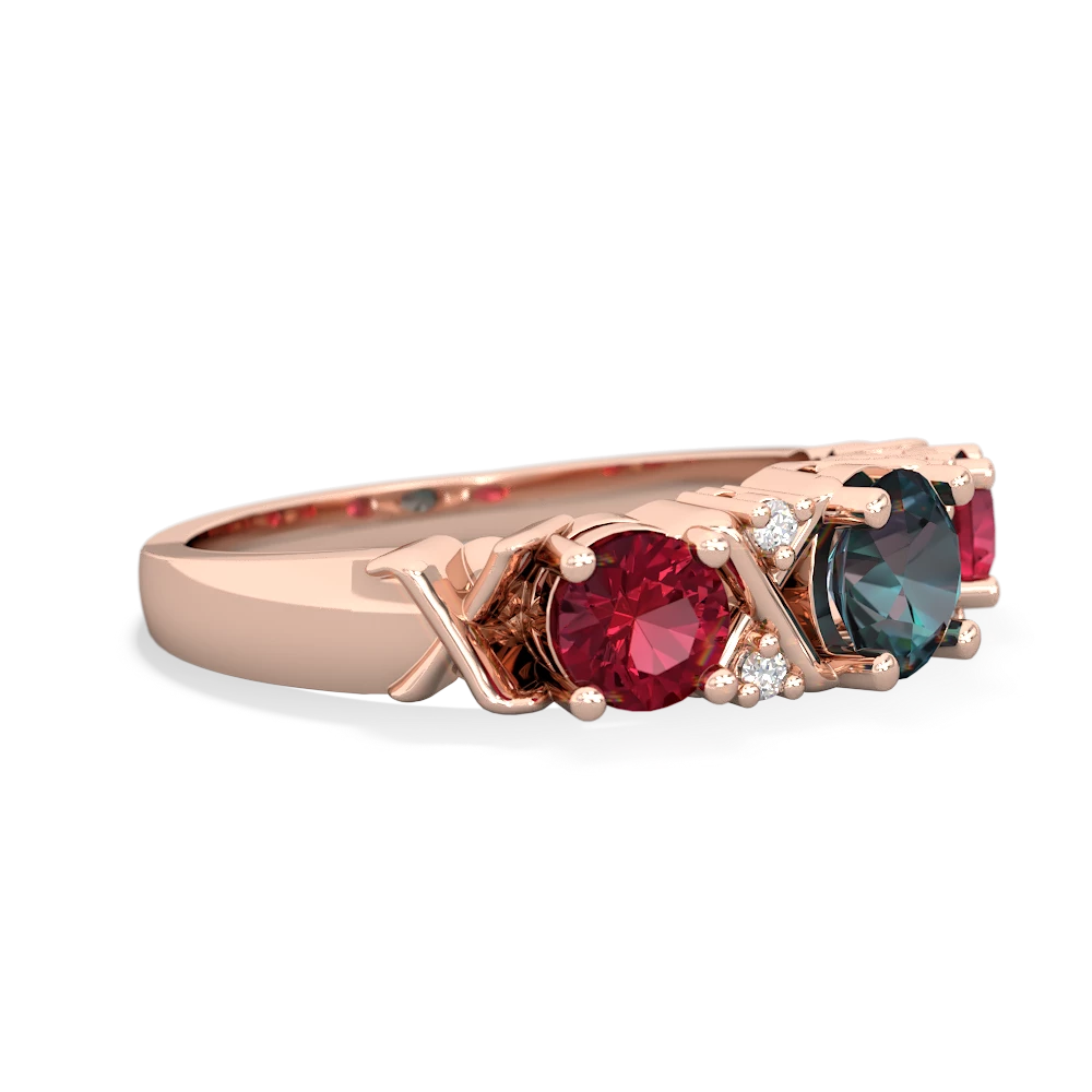 Alexandrite Hugs And Kisses 14K Rose Gold ring R5016