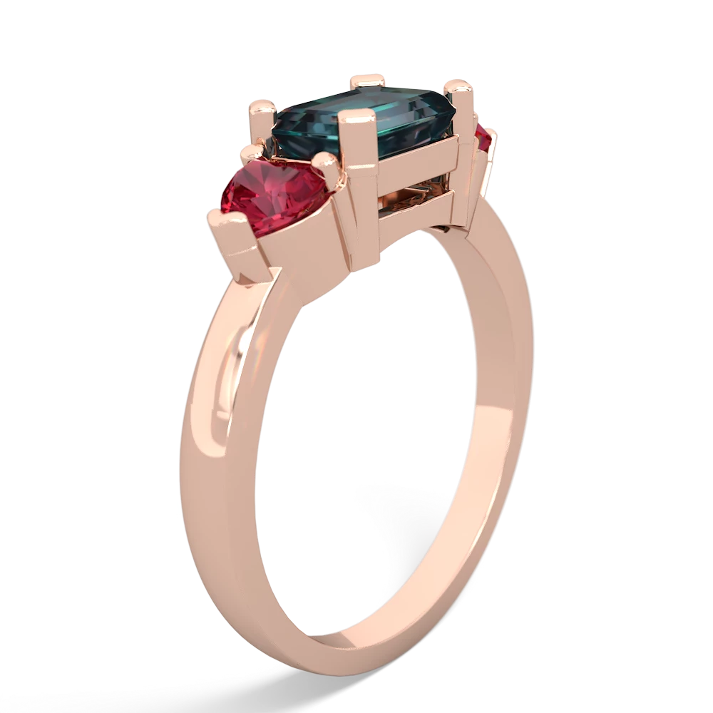 Alexandrite Three Stone 14K Rose Gold ring R5235