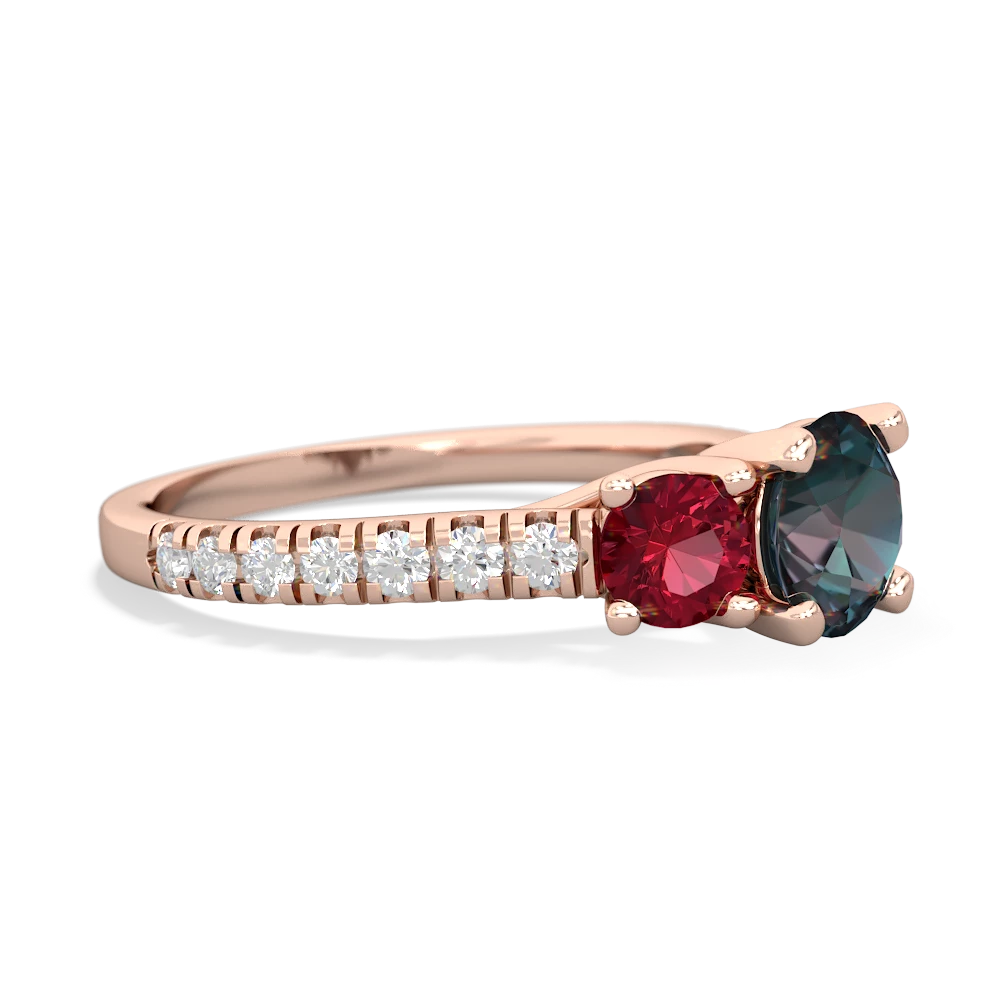 Alexandrite Pave Trellis 14K Rose Gold ring R5500