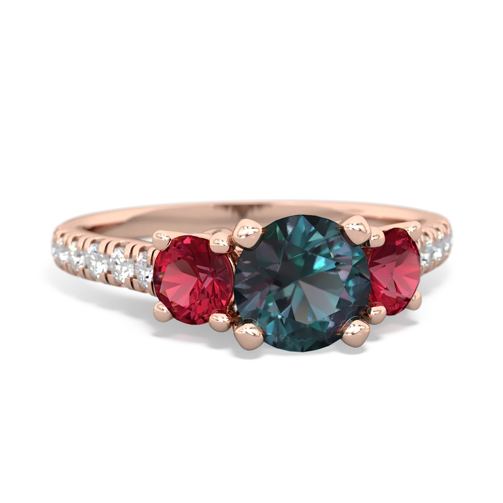 Alexandrite Pave Trellis 14K Rose Gold ring R5500