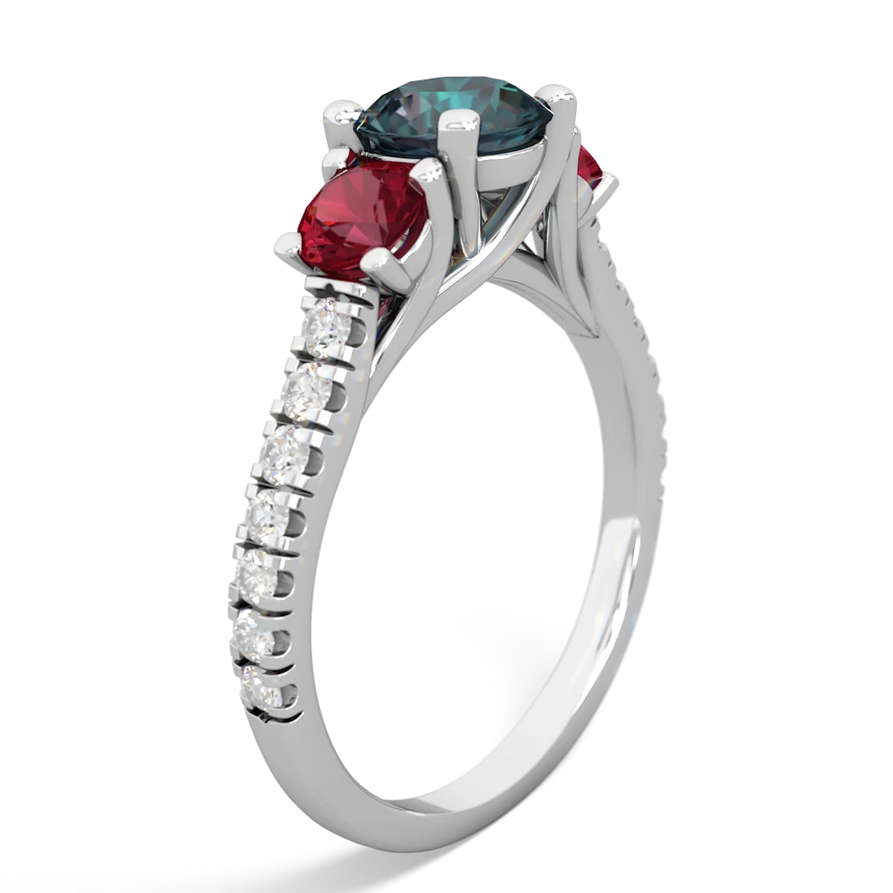 Alexandrite Pave Trellis 14K White Gold ring R5500