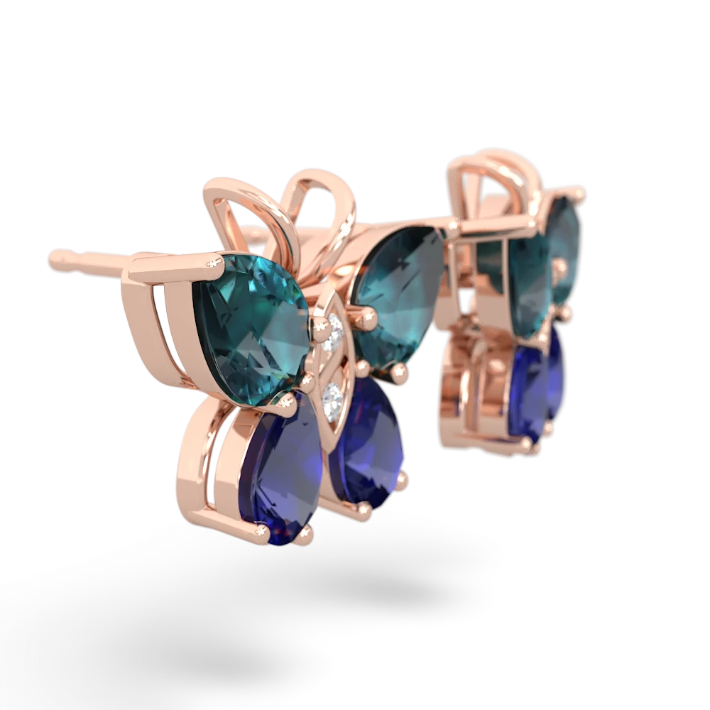 Alexandrite Butterfly 14K Rose Gold earrings E2215