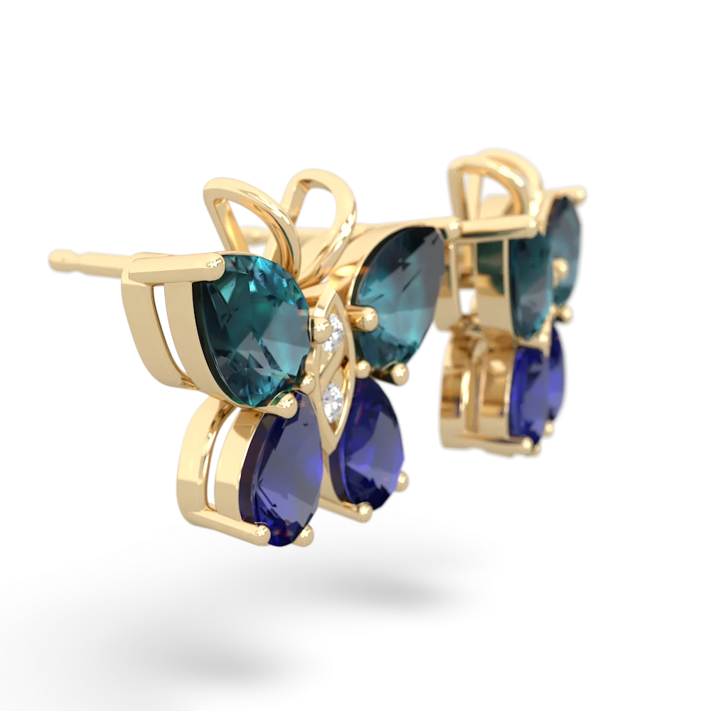 Alexandrite Butterfly 14K Yellow Gold earrings E2215