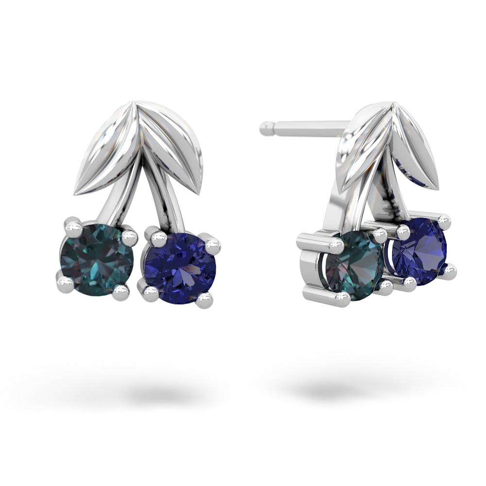 Alexandrite Sweet Cherries 14K White Gold earrings E7001