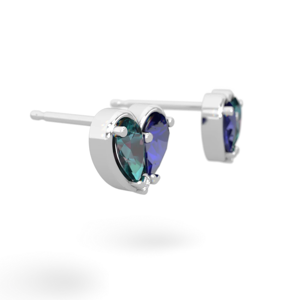 Alexandrite 'Our Heart' 14K White Gold earrings E5072