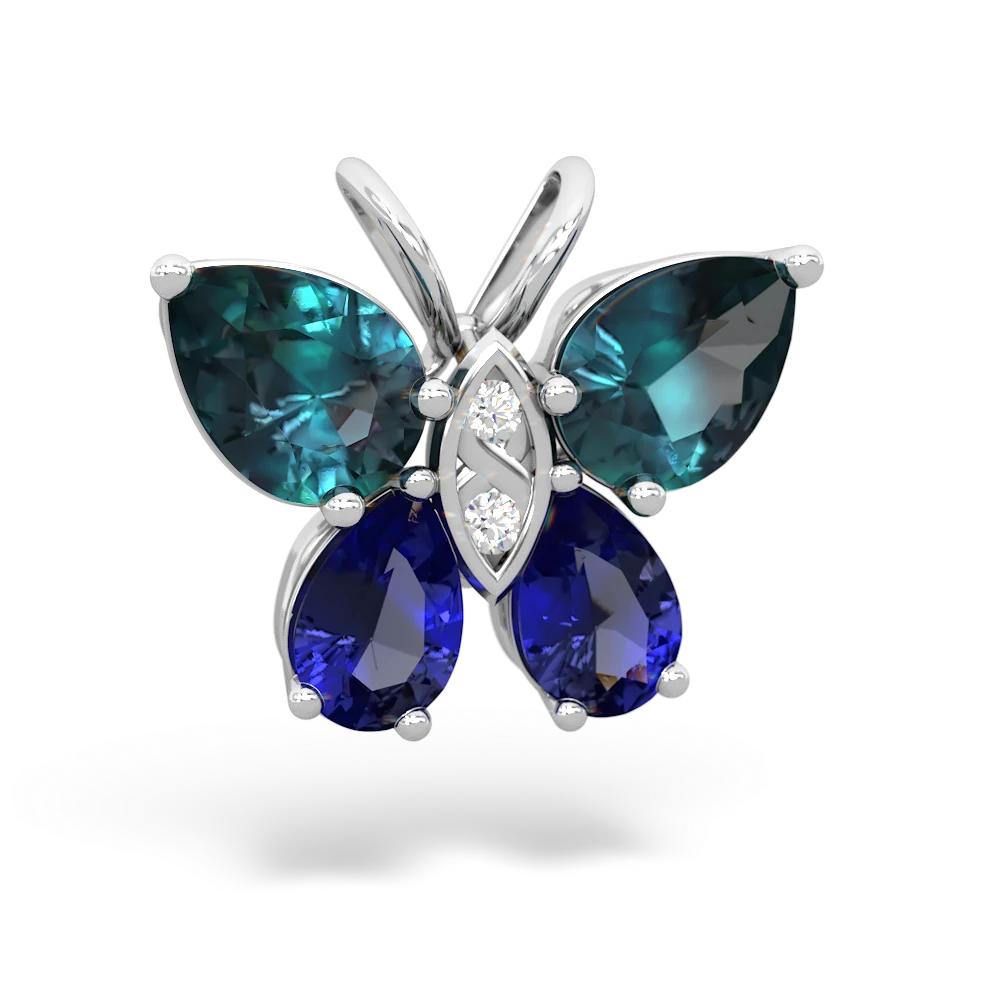 Alexandrite Butterfly 14K White Gold pendant P2215