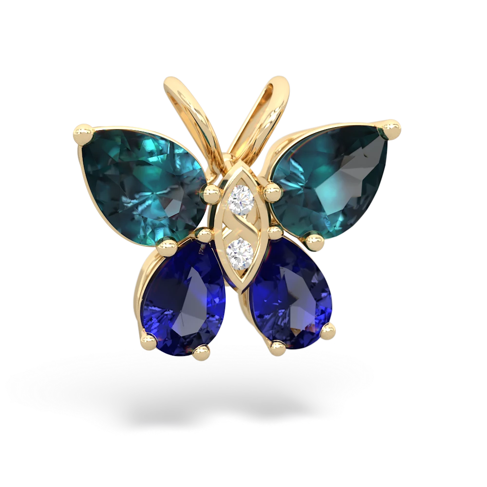 Alexandrite Butterfly 14K Yellow Gold pendant P2215