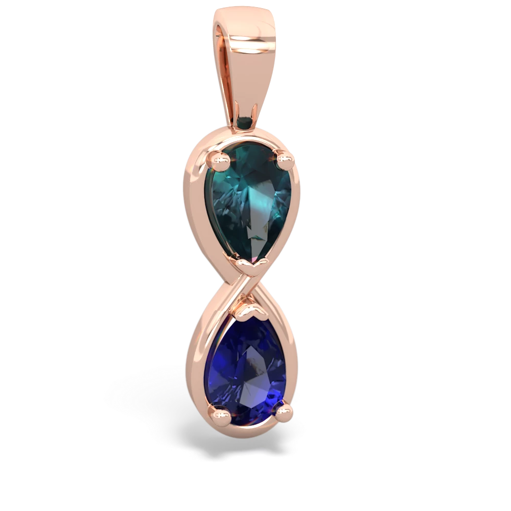 Alexandrite Infinity 14K Rose Gold pendant P5050