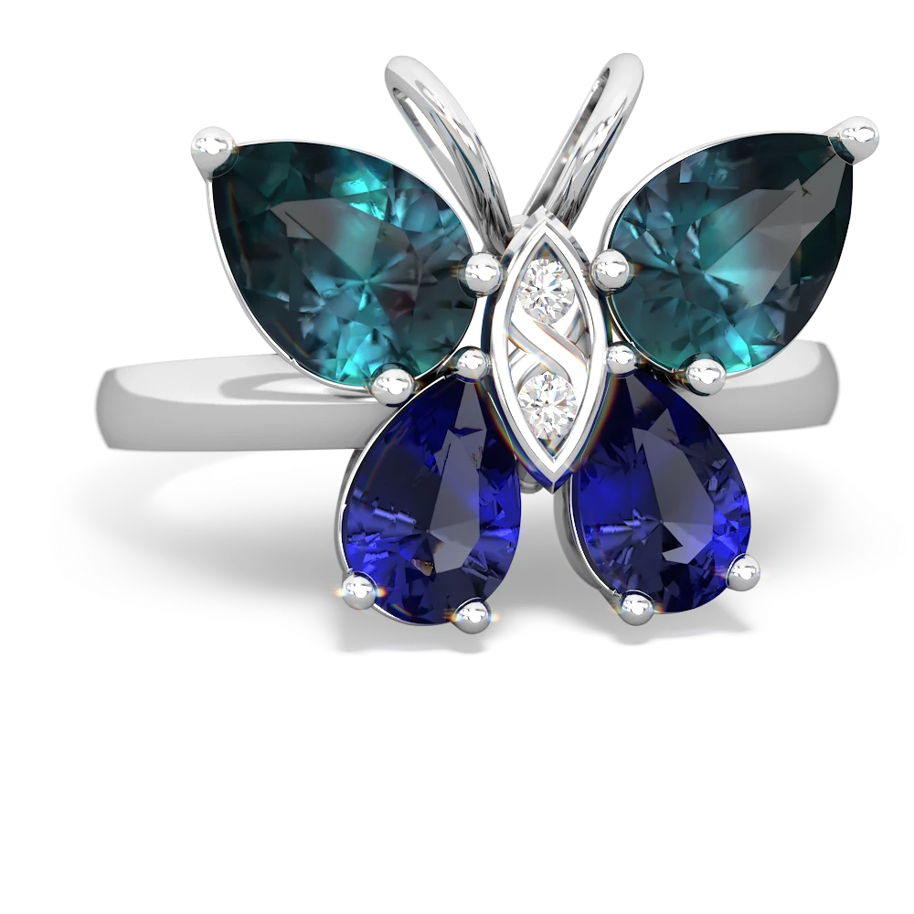 Alexandrite Butterfly 14K White Gold ring R2215