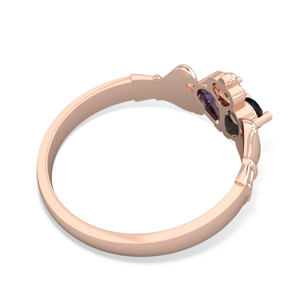 Alexandrite 'Our Heart' Claddagh 14K Rose Gold ring R2388