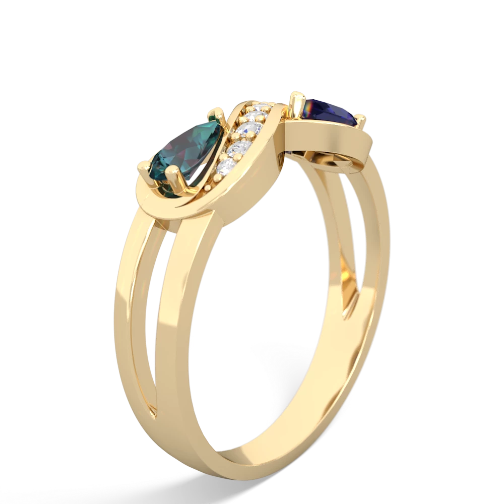 Alexandrite Diamond Infinity 14K Yellow Gold ring R5390