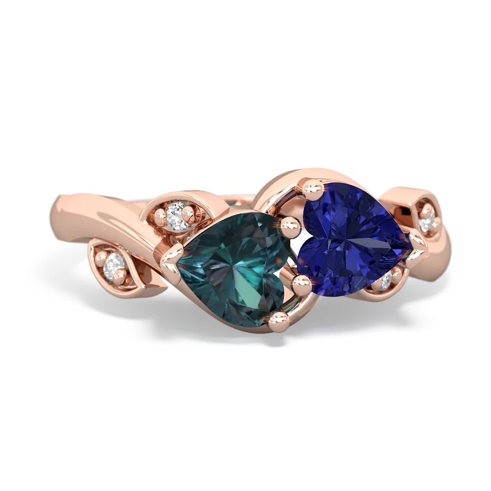 Alexandrite Floral Elegance 14K Rose Gold ring R5790