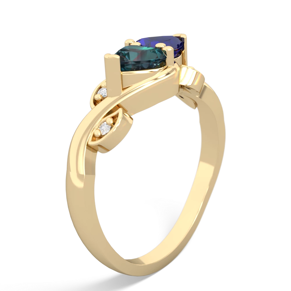 Alexandrite Floral Elegance 14K Yellow Gold ring R5790