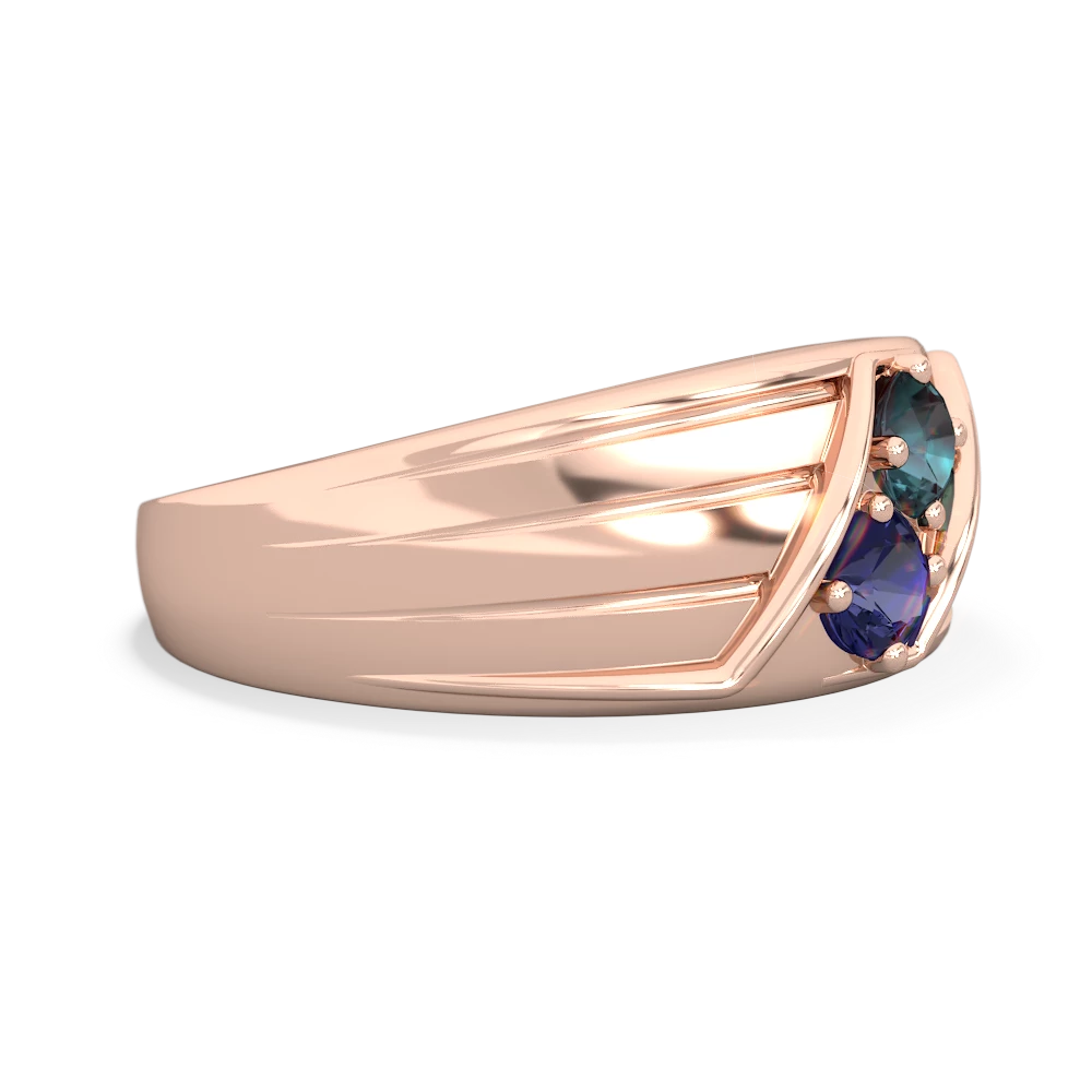 Alexandrite Men's Streamline 14K Rose Gold ring R0460