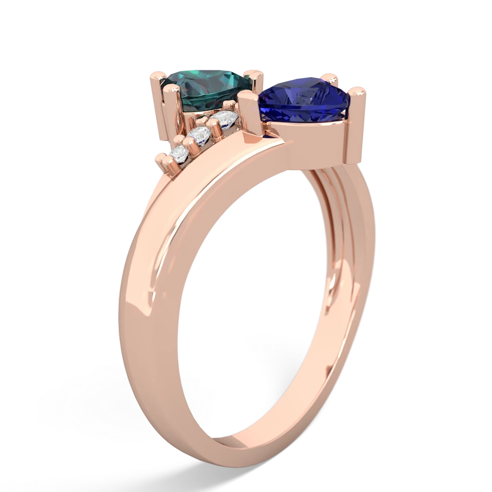 Alexandrite Heart To Heart 14K Rose Gold ring R2064