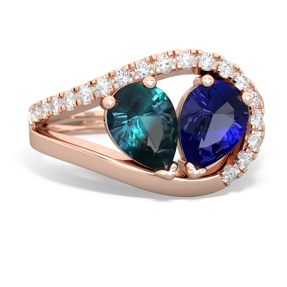 Alexandrite Nestled Heart Keepsake 14K Rose Gold ring R5650