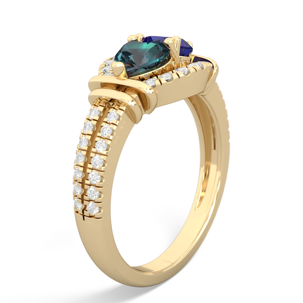 Alexandrite Art-Deco Keepsake 14K Yellow Gold ring R5630