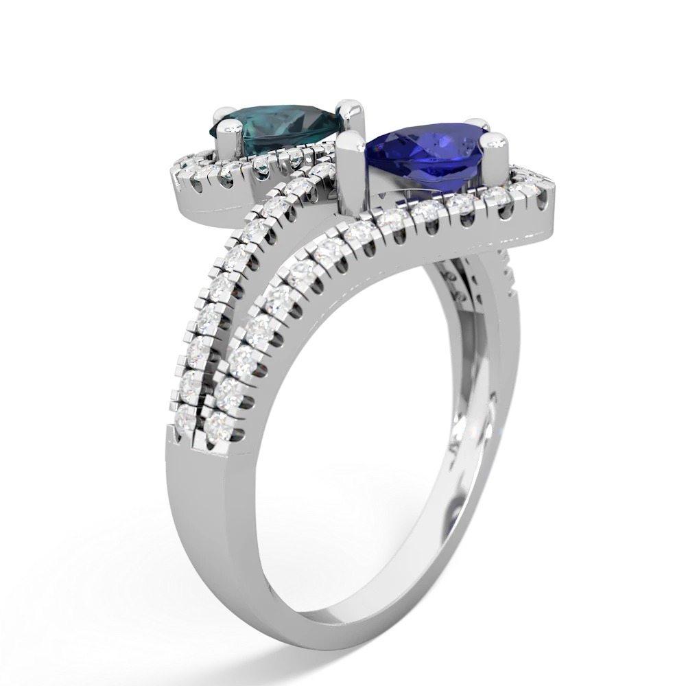 Alexandrite Diamond Dazzler 14K White Gold ring R3000