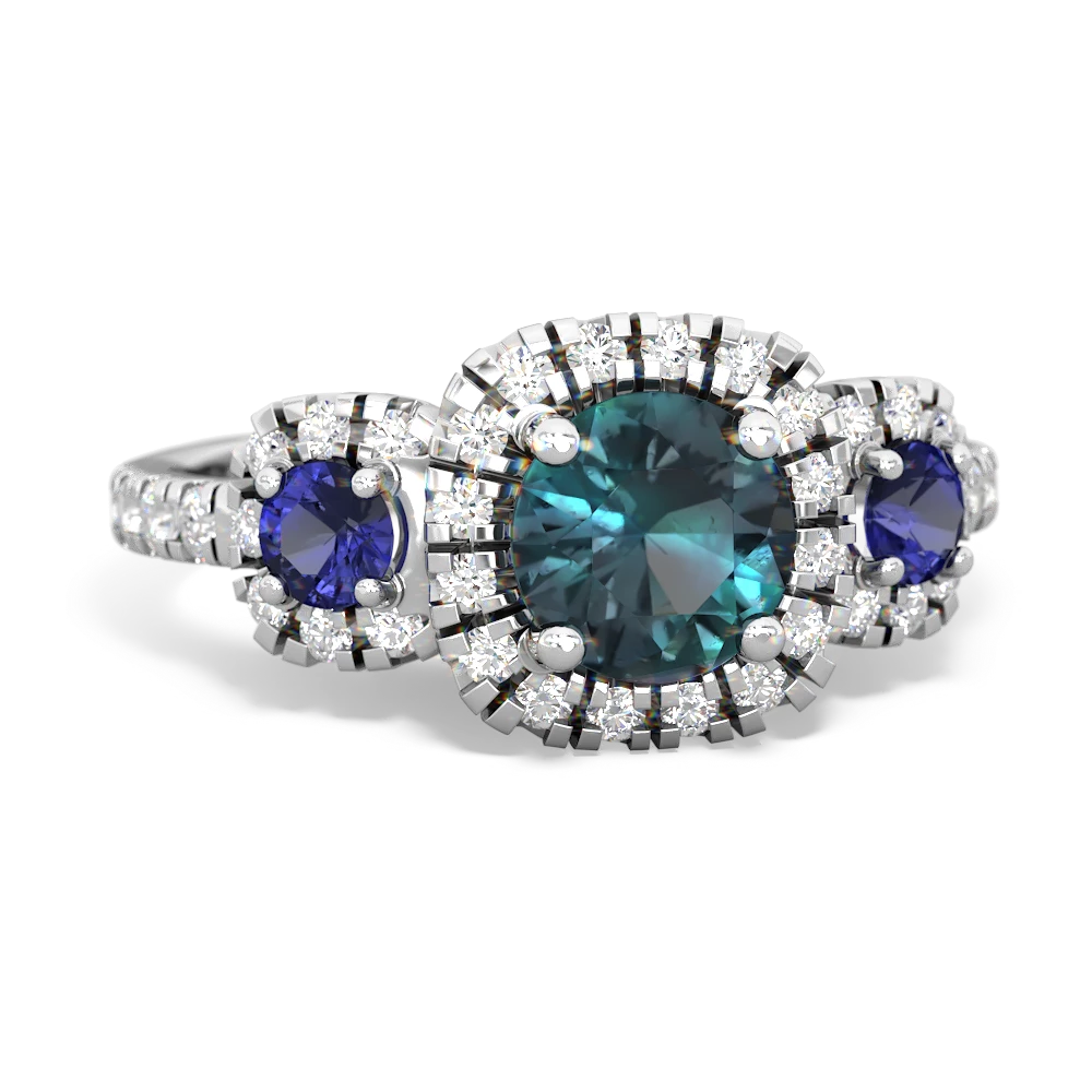 Alexandrite Regal Halo 14K White Gold ring R5350