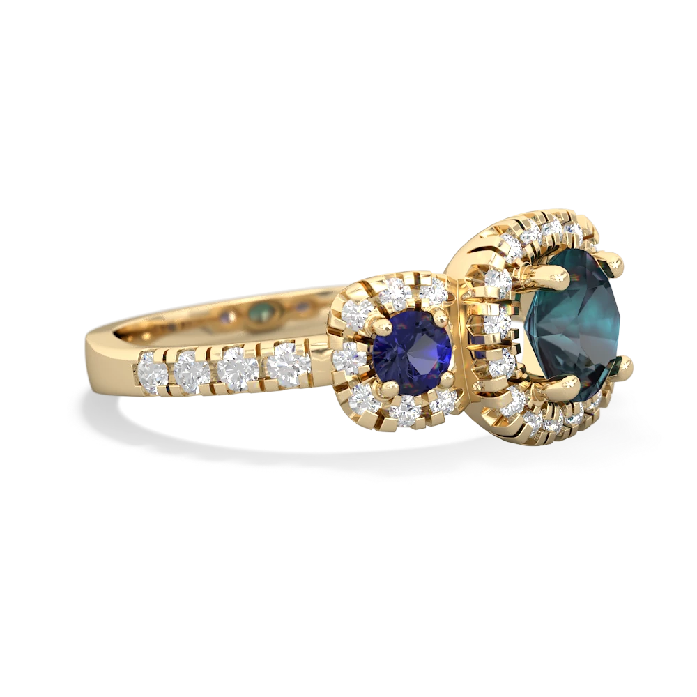 Alexandrite Regal Halo 14K Yellow Gold ring R5350