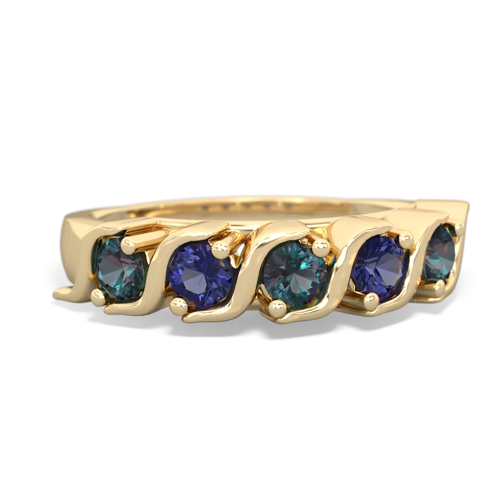 Alexandrite Anniversary Band 14K Yellow Gold ring R2089