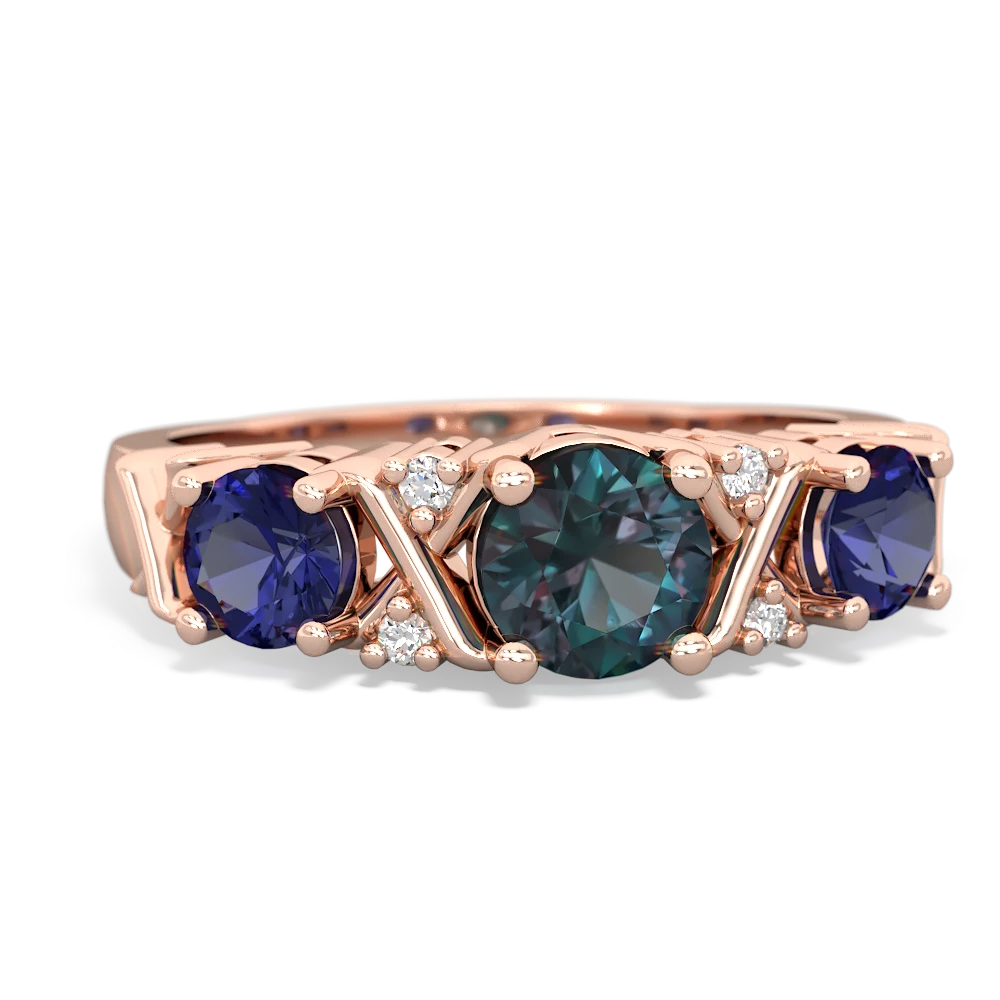 Alexandrite Hugs And Kisses 14K Rose Gold ring R5016