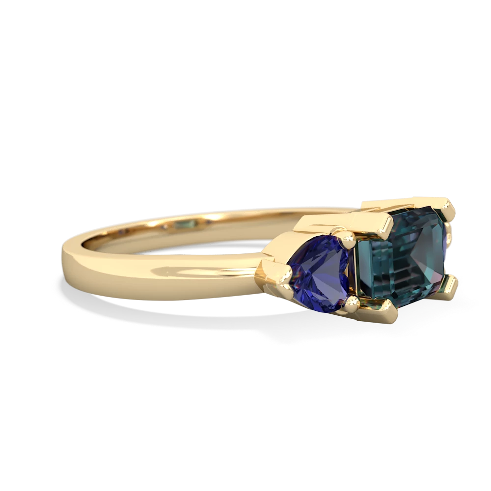 Alexandrite Three Stone 14K Yellow Gold ring R5235