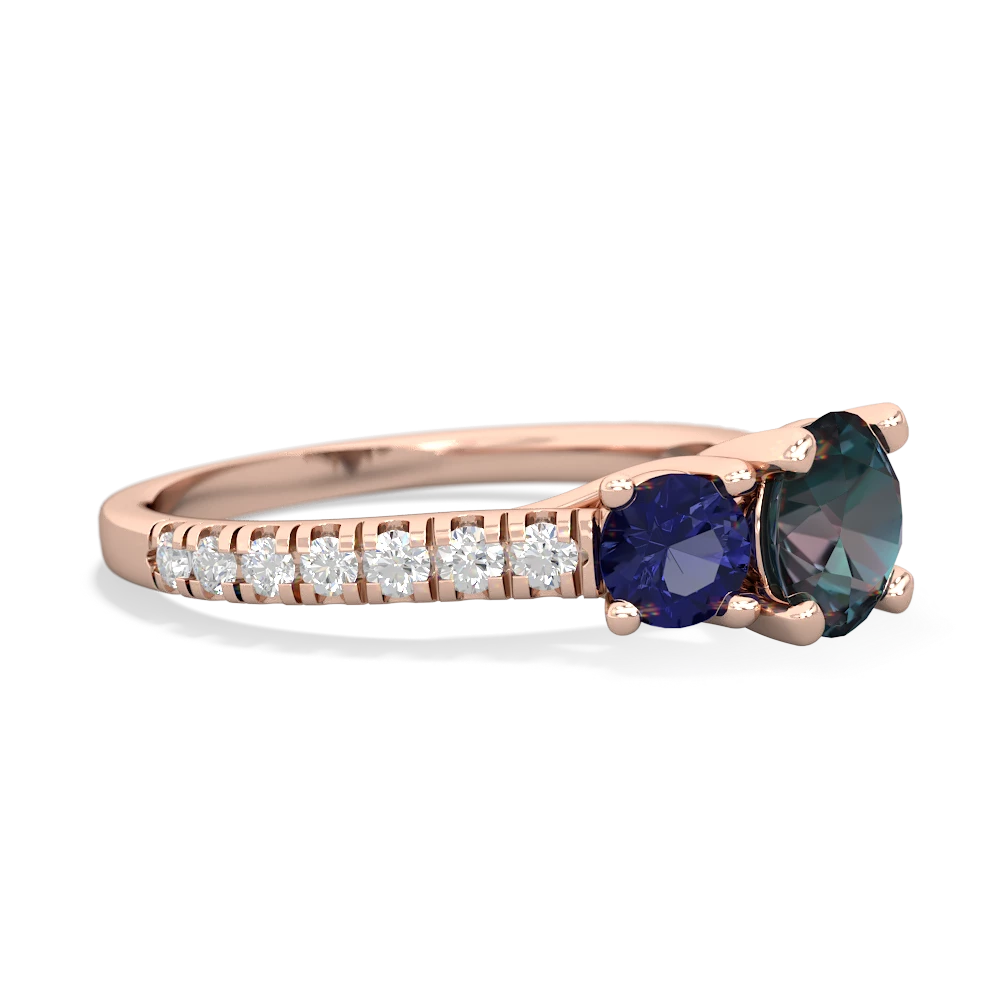 Alexandrite Pave Trellis 14K Rose Gold ring R5500